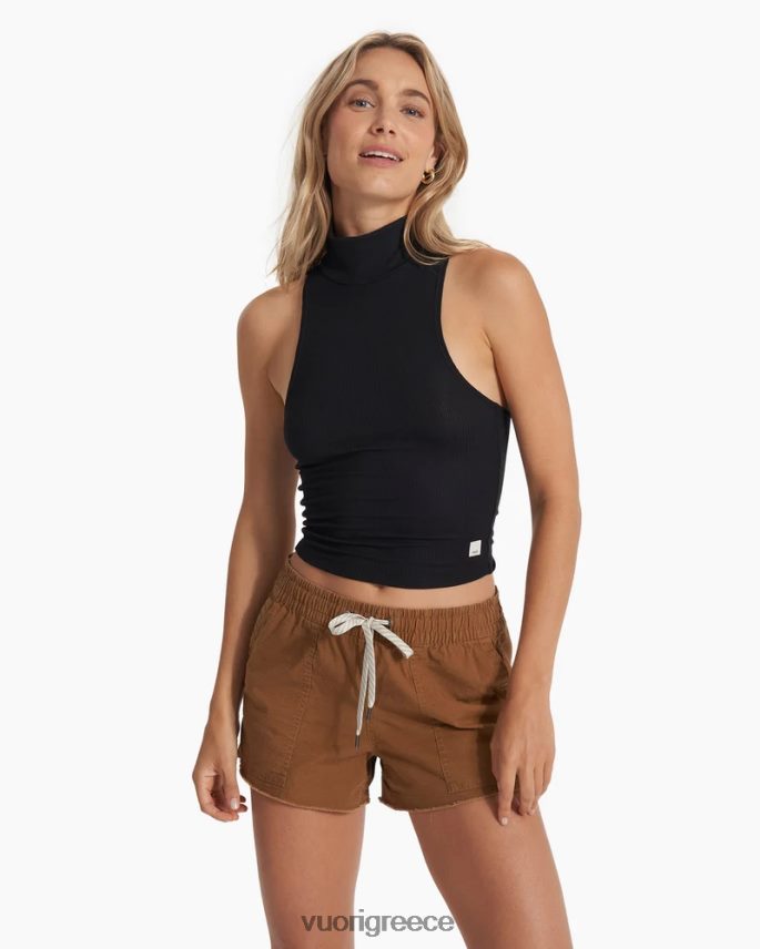 Vuori γυναίκες δεξαμενή λαιμού χοάνης όρμου είδη ένδυσης μαύρος F8RJ0V33