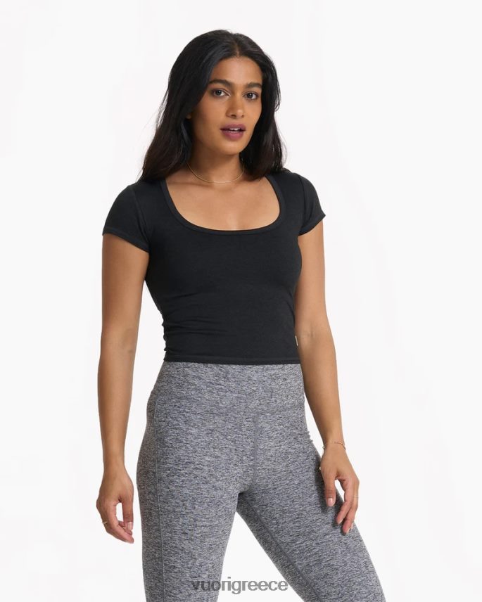 Vuori γυναίκες κοντομάνικο halo crop είδη ένδυσης μαύρο ρείκι F8RJ0V82