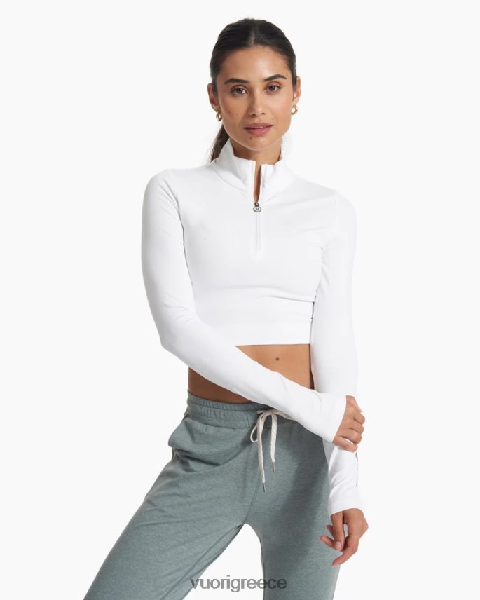 Vuori γυναίκες lux rib μισό φερμουάρ είδη ένδυσης άσπρο F8RJ0V122