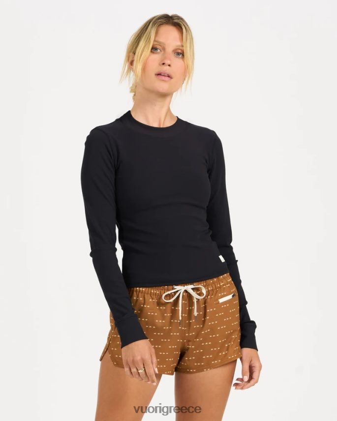 Vuori γυναίκες μακρυμάνικο μπλουζάκι με εφαρμογή mudra είδη ένδυσης μαύρος F8RJ0V134