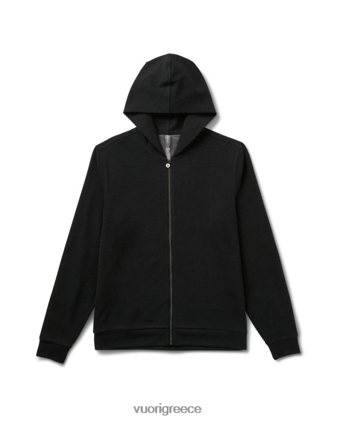 Vuori άνδρες κουκούλα με φερμουάρ βάφλα απόδοσης είδη ένδυσης πλυμένο μαύρο F8RJ0V613