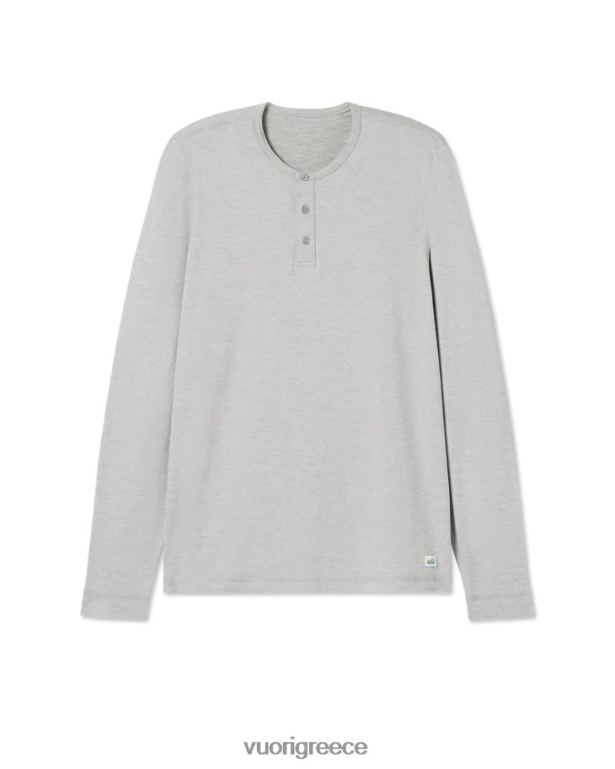 Vuori άνδρες μακρυμάνικη ευκολία απόδοσης henley είδη ένδυσης ανοιχτό γκρι ερείκη F8RJ0V544