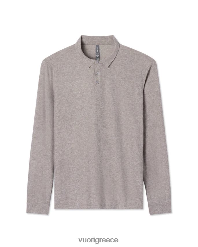 Vuori άνδρες μακρυμάνικο strato tech polo είδη ένδυσης ερείκη γκρι F8RJ0V534
